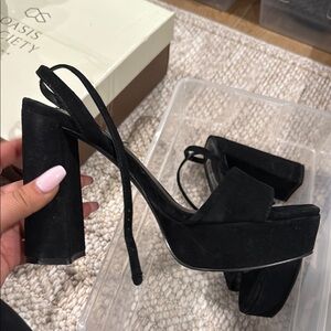 Steve Madden Black Platform Heels with Ankle Strap
